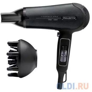 Фен Rowenta CV 4731, 2200Вт, ионизация, холодный обдув, активный диффузор, диффузор, концентратор, черный