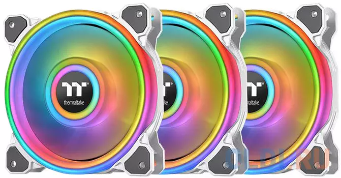Fan Tt Premium Riing Quad 12 RGB White (3 Pack) [CL-F100-PL12SW-A] / PWM / LED