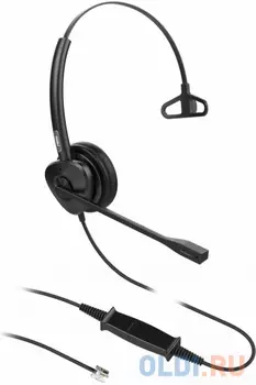 Fanvil HT301 Headset,Leather cushions, 260° bendable boom arm, Dual Color LED Indicator, QD to RJ9 Headset, Mono Headset, Supports ENC technology Nois