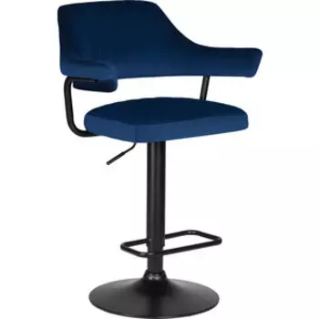 Стул барный Dobrin CHARLY BLACK LM-5019_BlackBase синий велюр (MJ9-117)