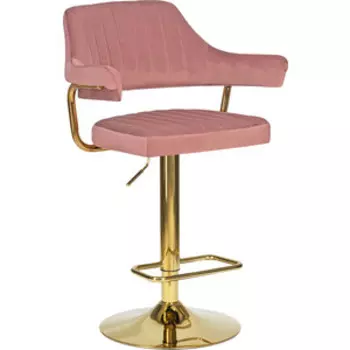 Стул барный Dobrin CHARLY GOLD LM-5019_Golden розовый велюр (MJ9-32)