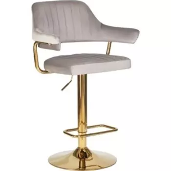 Стул барный Dobrin CHARLY GOLD LM-5019_Golden серый велюр (MJ9-75)
