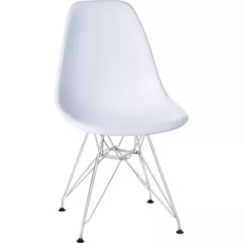 Стул обеденный Dobrin DSR LMZL-PP638A ножки хром, цвет белый (W-02)