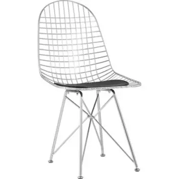 Стул обеденный Stool Group Eiffel хромированный с черной подушкой
