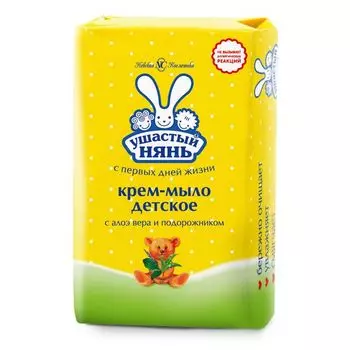 Крем-мыло алоэ и подорожник Ушастый Нянь 90г