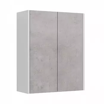 Шкаф Lemark COMBI 60см подвесной, 2-х дверный, цвета: фасад-Бетон, корпус-Белый глянец