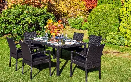 Комплект из искусственного ротанга MILANO Black 150