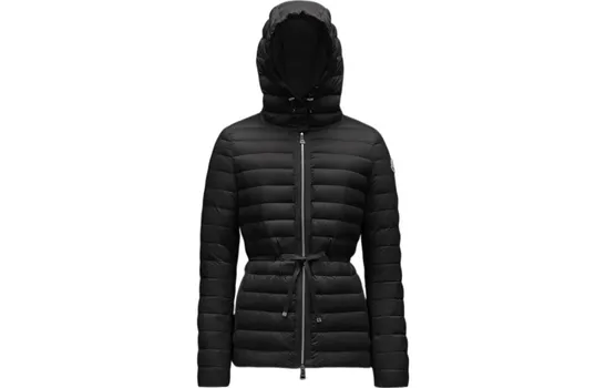 Пуховик женский Moncler с капюшоном, черный