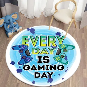 Игровой контроллер Kawaii Printed Round Carpet For Living Room Mats, Camping Picnic Mats, Anti-Slip Rug Yoga Mat, Alfombra Carpets 40cm
