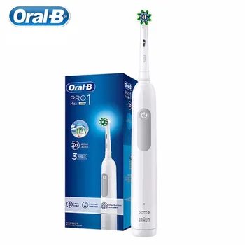 Электрическая зубная щетка Oral B Pro Max, 3 режима чистки, таймер, датчик давления, перекрестное действие, глубокая чистка зубов, зубная щетка розовый