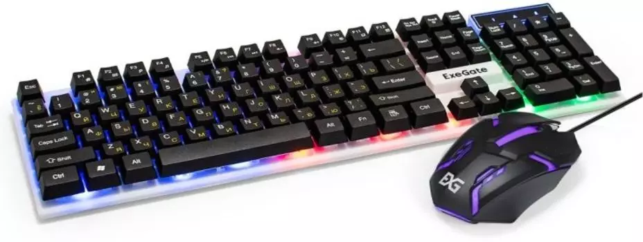 Комплект Exegate Standard Combo MK140 EX295301RUS с подсветкой (клавиатура влагозащищенная 104кл. + мышь оптическая 1000dpi, 3 кнопки и колесо прокру