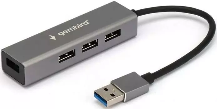 Концентратор USB 3.0 Gembird UHB-C464 4 порта, кабель 17см, белый