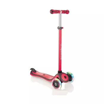 Трехколесный самокат Globber Primo Plus Color Lights, красный, светящиеся колеса