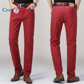 Уютные мужские джинсы Slim Fit Skinny Denim Stretch Tapered Jean Pants 28 чёрный