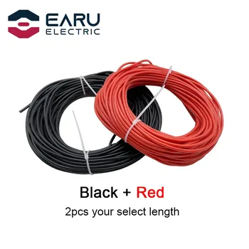 Электрический силиконовый кабель EARUELETRIC 8-30 AWG красный/черный 5 м