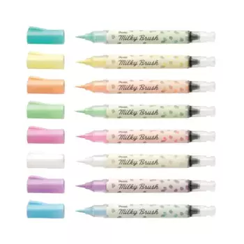 Маркер-кисть Pentel Milky с кнопкой подкачки чернил 1-10 мм в блистере