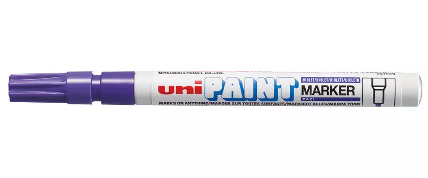 Маркер-краска Uni "Paint" PX-21, 0,8-1,2 мм, алюминиевый корпус, фиолетовый