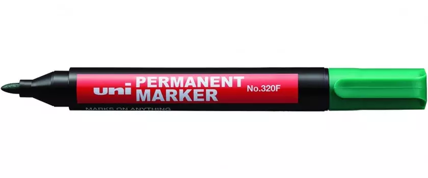 Маркер перманентный Uni "320F" 1,0-3,0 мм, наконечник пулевидный, зеленый