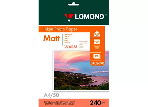 Фотобумага_Inkjet Photo Paper Matt (Warm) А4, 240 г/м2, 50 листов (0102090)