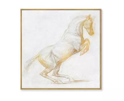 Репродукция картины на холсте A Prancing Horse I, 1790г. (мультиколор, золотистый, 105)