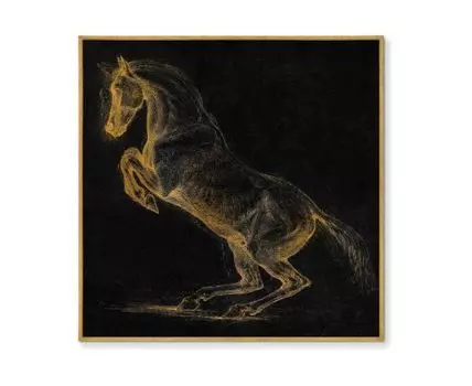 Репродукция картины на холсте A Prancing Horse II, 1790г. (мультиколор, золотистый, 105)