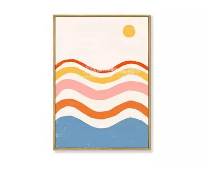 Репродукция картины на холсте Color vibes, No 7, 2021г. (мультиколор, золотистый, 75)