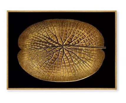 Репродукция картины на холсте Leaf of a gigantic Water lily in a gold, 1870г. (мультиколор, золотистый, 75)