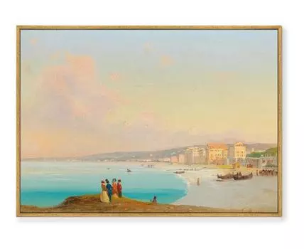 Репродукция картины на холсте Nice, 1852г. (мультиколор, золотистый, 75)