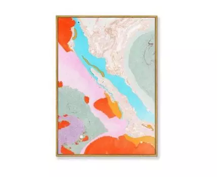 Репродукция картины на холсте River in the Namib Desert, 2021г. (мультиколор, золотистый, 75)