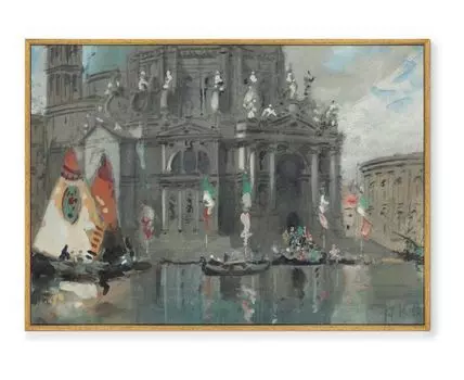 Репродукция картины на холсте Santa Maria Della Salute, Venice, 1905г. (мультиколор, золотистый, 75)