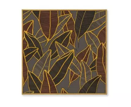 Репродукция картины на холсте Symphony of leaves, No 2, 2020г. (мультиколор, золотистый, 105)