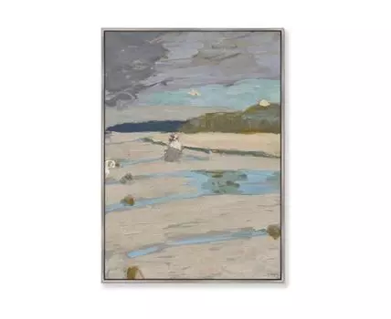 Репродукция картины на холсте The Beach at Saint-Jacut, 1909г. (мультиколор, серебристый, 75)