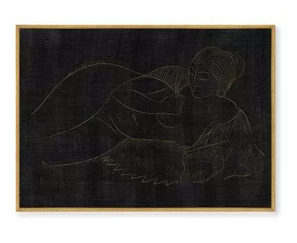 Репродукция картины на холсте Twenty-five nudes Pl 10, 1930г. (мультиколор, золотистый, 75)