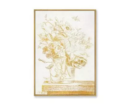 Репродукция картины на холсте Vase with Flowers, 1801г. (мультиколор, золотистый, 75)