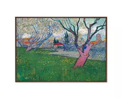 Репродукция картины на холсте View of Arles with Trees in Blossom, 1889г. (мультиколор, 105)