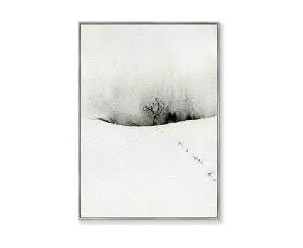 Репродукция картины на холсте Winter etude, No 2, 2021г. (мультиколор, серебристый, 75)