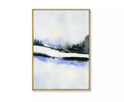 Репродукция картины на холсте Winter etude, No 4, 2021г. (мультиколор, золотистый, 75)