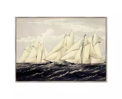 Репродукция картины на холсте Yachts on a summer cruise, 1871г. (мультиколор, 105)