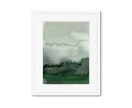 Репродукция картины в раме Cloud over the hills (Белый, 42)