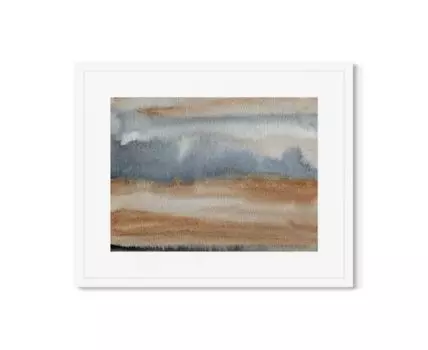 Репродукция картины в раме Field and forest in late autumn (Белый, 42)