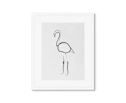 Репродукция картины в раме Flamingo (Белый, 42)