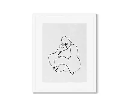 Репродукция картины в раме Gorilla (Белый, 42)