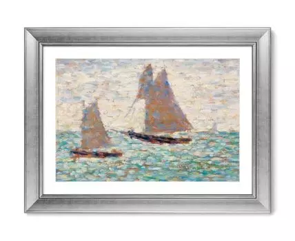 Репродукция картины в раме Two Sailboats at Grandcamp, 1885г (мультиколор, 60,5)