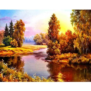 5D круглая алмазная живопись пейзаж водопад DIY Алмазная вышивка крестиком картина мозаика горный хрусталь картина украшение Full Round 20x30CM