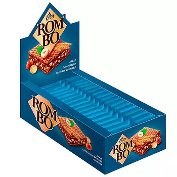 Вафли Rombo с ореховой начинкой 32 шт х 12,5 гр