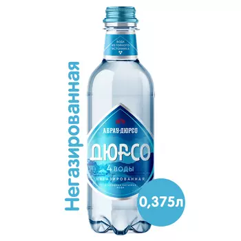 Вода 4 воды Абрау-Дюрсо 0.375 литра, без газа, пэт, 12 шт. в уп.
