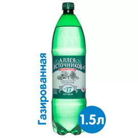 Вода Аллея источников №17 1.5 литра, газ, пэт, 6 шт. в уп.