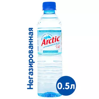 Вода Arctic 0.5 литра, без газа, пэт, 12 шт. в уп.