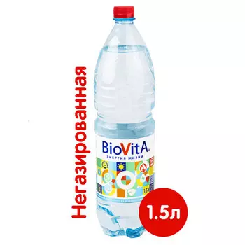 Вода Биовита 1.5 литра, без газа, пэт, 6 шт. в уп.