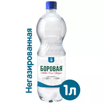 Вода Боровая природная 1 литр, без газа, пэт, 6 шт. в уп.